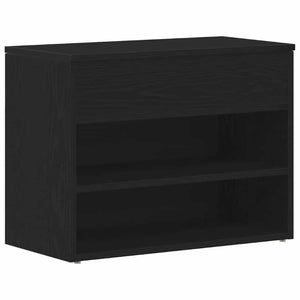 vidaXL Banc à chaussures aspect chêne noir 60 x 30 x 45 cm Bois d'ingénierie