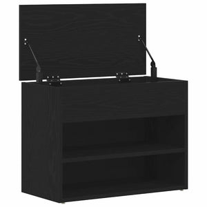 vidaXL Banc à chaussures aspect chêne noir 60 x 30 x 45 cm Bois d'ingénierie