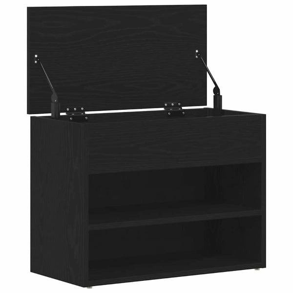 vidaXL Banc à chaussures aspect chêne noir 60 x 30 x 45 cm Bois d'ingénierie