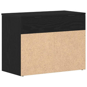 vidaXL Banc à chaussures aspect chêne noir 60 x 30 x 45 cm Bois d'ingénierie