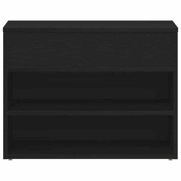 vidaXL Banc à chaussures aspect chêne noir 60 x 30 x 45 cm Bois d'ingénierie