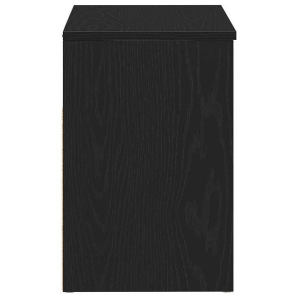 vidaXL Banc à chaussures aspect chêne noir 60 x 30 x 45 cm Bois d'ingénierie