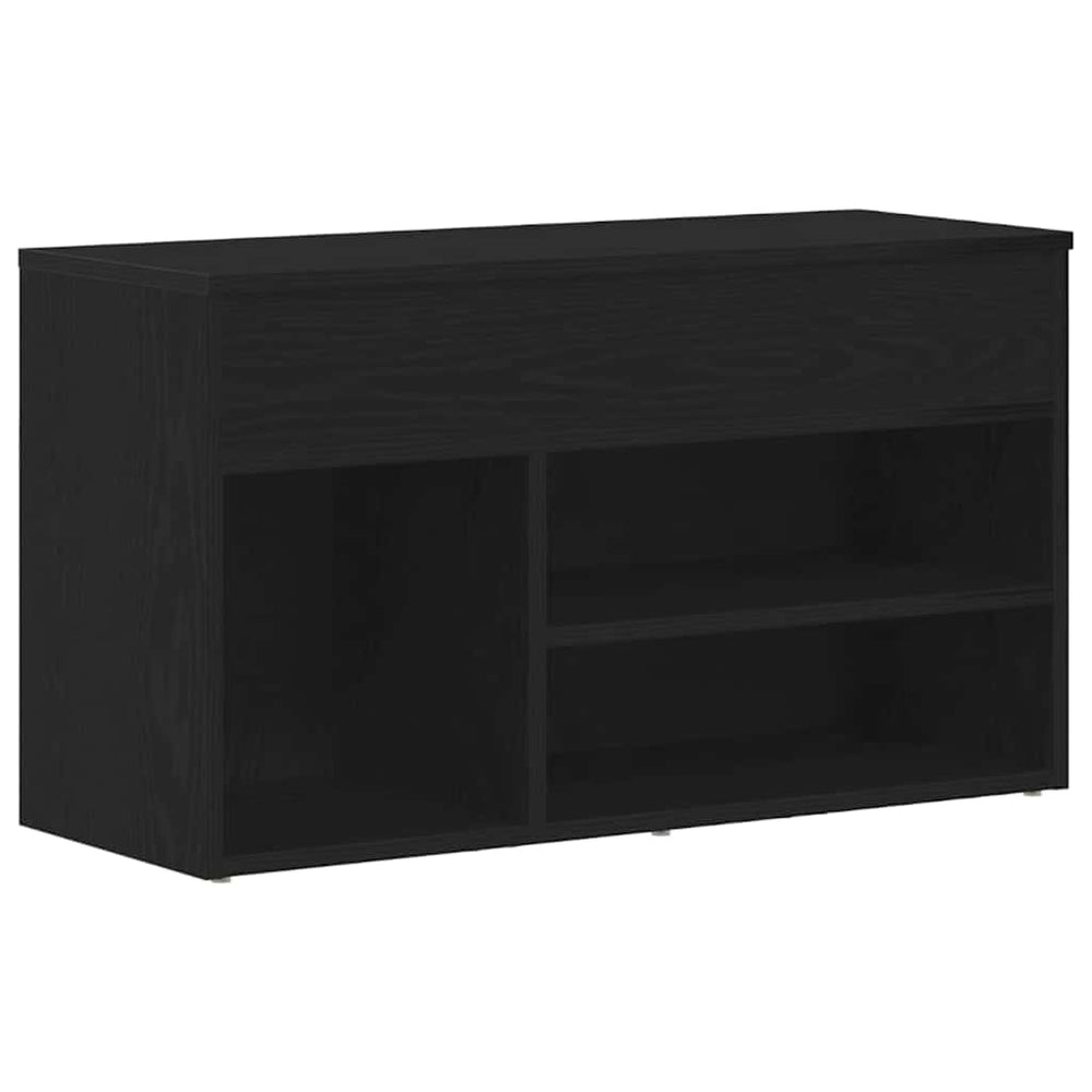 Schuhbank Schwarz Eichenoptik 80cm