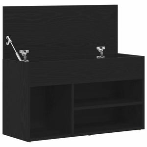 vidaXL Banc à chaussures noir aspect chêne 80 x 30 x 45 cm Bois d'ingénierie