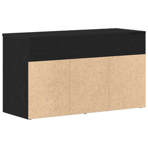 vidaXL Banc à chaussures noir aspect chêne 80 x 30 x 45 cm Bois d'ingénierie