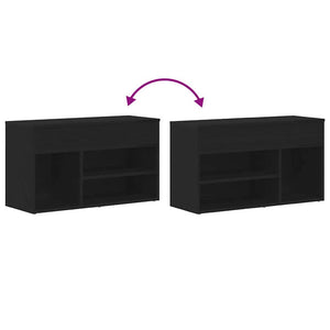 vidaXL Banc à chaussures noir aspect chêne 80 x 30 x 45 cm Bois d'ingénierie