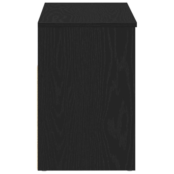 vidaXL Banc à chaussures noir aspect chêne 80 x 30 x 45 cm Bois d'ingénierie