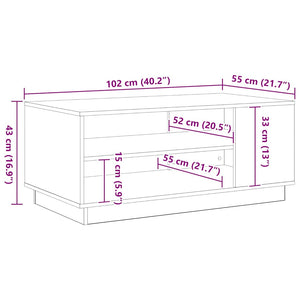 Schwarzer Couchtisch Eichen-Optik