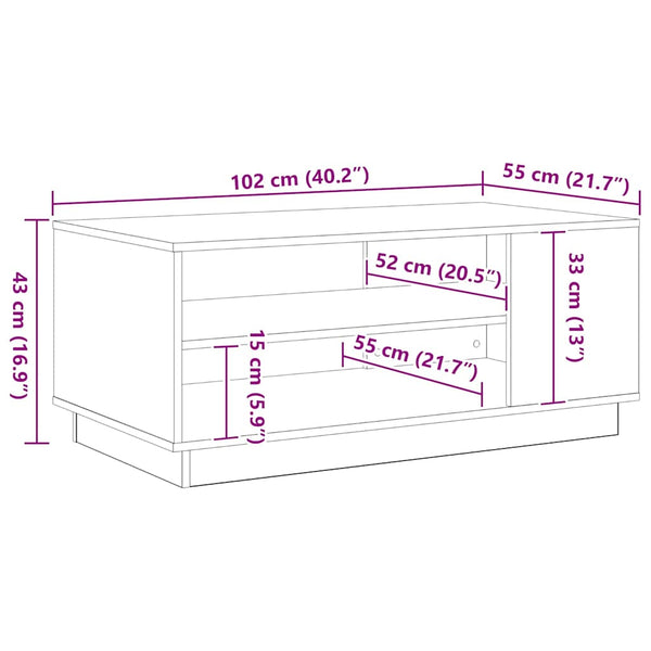 Schwarzer Couchtisch Eichen-Optik