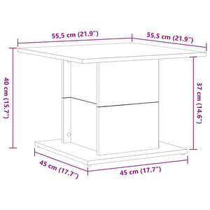 Couchtisch Schwarz Eichenoptik 55,5 cm