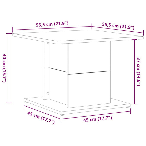 Couchtisch Schwarz Eichenoptik 55,5 cm