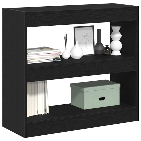 Bücherregal 2er Set Schwarz Eiche 80x30x72 cm