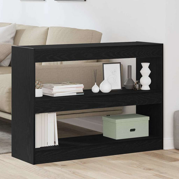 vidaXL Bibliothèque Noir Aspect chêne 100 x 30 x 72 cm Bois d'ingénierie