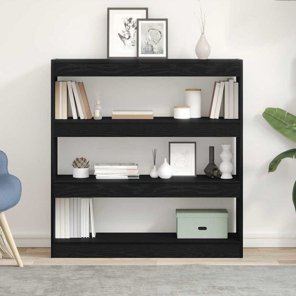 Bücherregal Schwarz Eichen-Optik 100cm