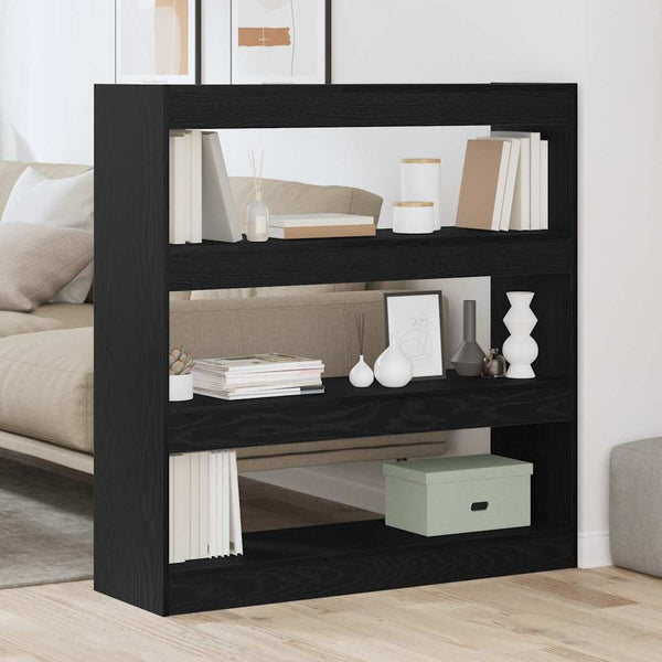 Bücherregal Schwarz Eichen-Optik 100cm