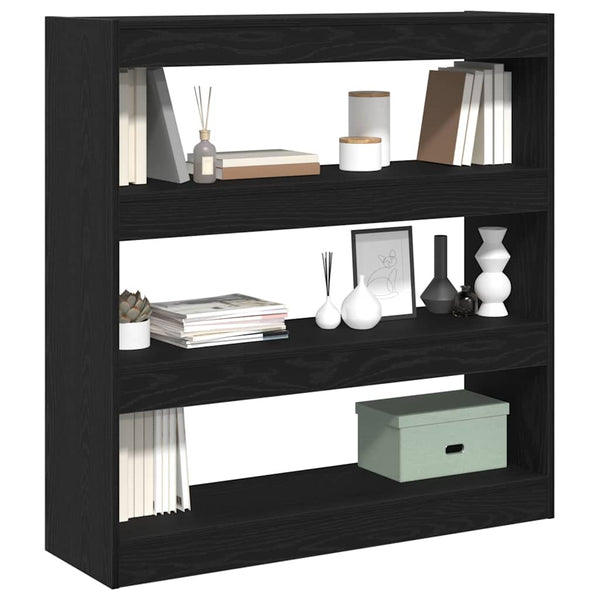 Bücherregal Schwarz Eichen-Optik 100cm