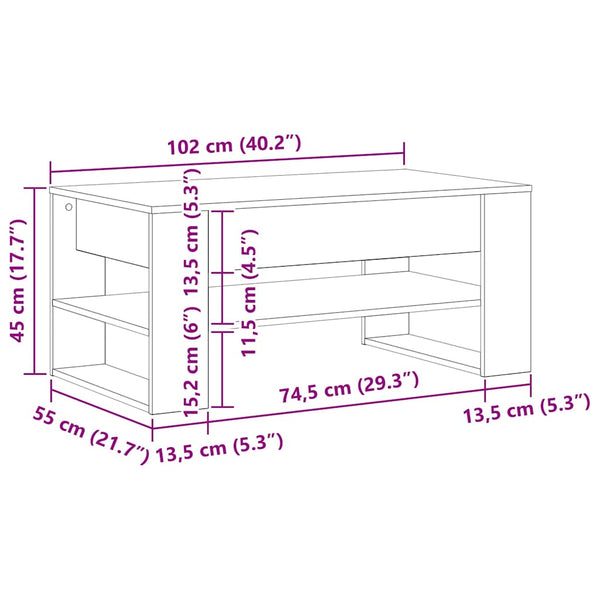 Couchtisch Artisan Eiche 102x55 cm