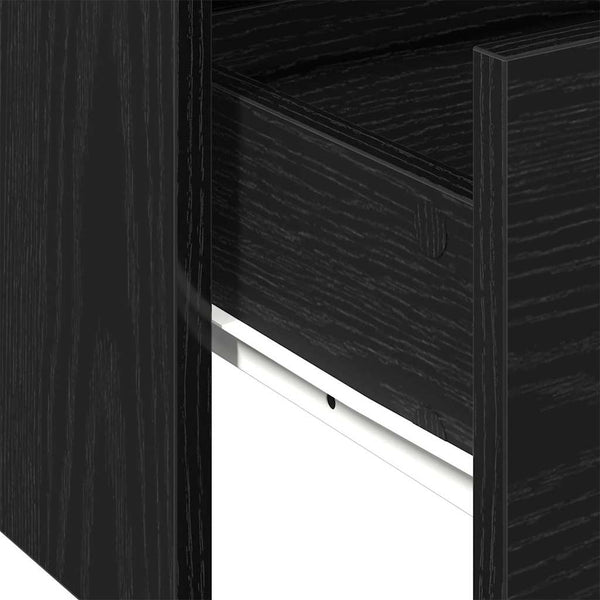 Schwarzer Couchtisch Eichenoptik 102 cm