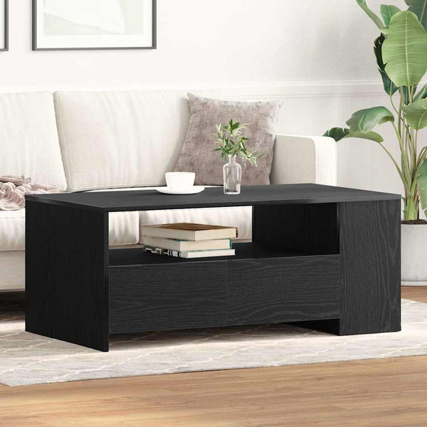 Schwarzer Couchtisch Eichenoptik 102 cm
