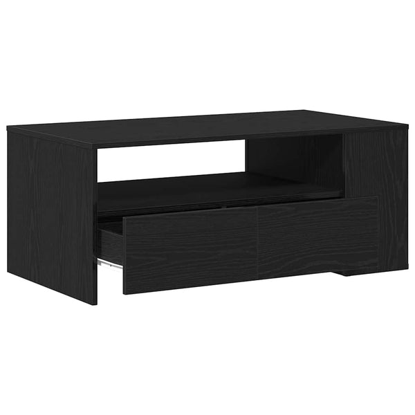Schwarzer Couchtisch Eichenoptik 102 cm