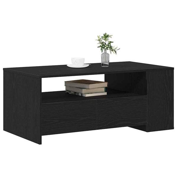 Schwarzer Couchtisch Eichenoptik 102 cm