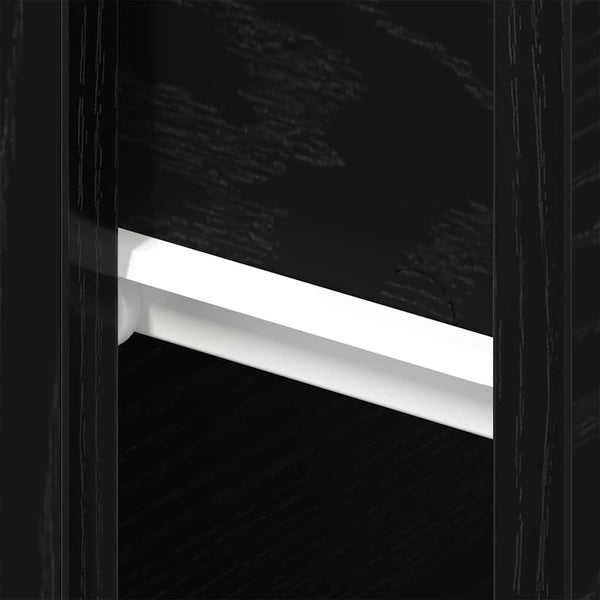 vidaXL Table de chevet Noir aspect chêne 46 x 30 x 30 cm Bois d'ingénierie