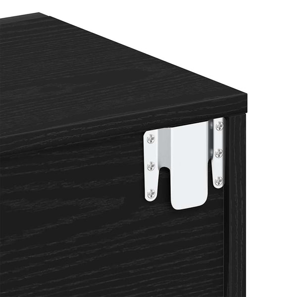 vidaXL Table de chevet Noir aspect chêne 46 x 30 x 30 cm Bois d'ingénierie