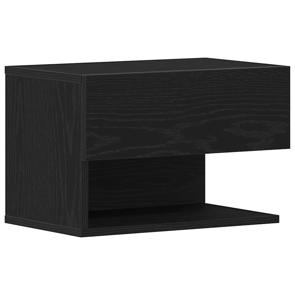 vidaXL Nightstand Black Oak Effect 46 x 30 x 30 cm Engineered Wood