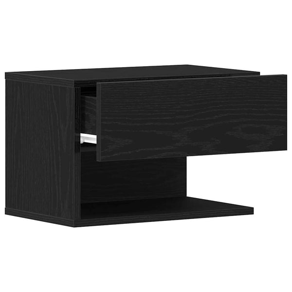 vidaXL Table de chevet Noir aspect chêne 46 x 30 x 30 cm Bois d'ingénierie