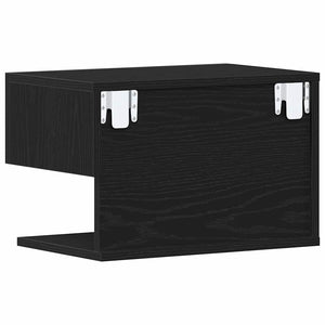 vidaXL Table de chevet Noir aspect chêne 46 x 30 x 30 cm Bois d'ingénierie