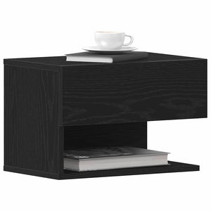 vidaXL Table de chevet Noir aspect chêne 46 x 30 x 30 cm Bois d'ingénierie