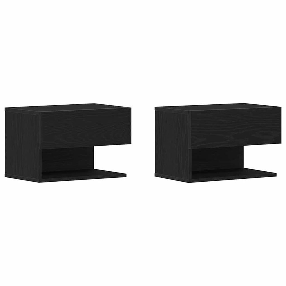 vidaXL Bedside Cabinet 2 pcs Black Oak Look 46 x 30 x 30 cm