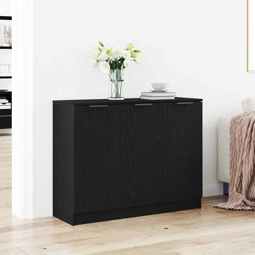 vidaXL Sideboard Black Oak Look 90.5 x 30 x 70 cm Engineered Wood