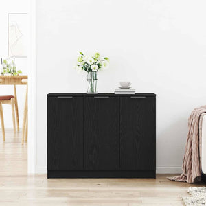 Sideboard Schwarz Eichenoptik 90,5 cm