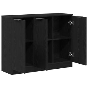 Sideboard Schwarz Eichenoptik 90,5 cm
