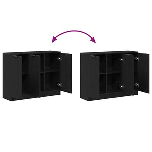 Sideboard Schwarz Eichenoptik 90,5 cm
