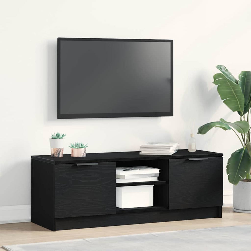 TV-Schrank Schwarz Eichen-Optik 102 cm