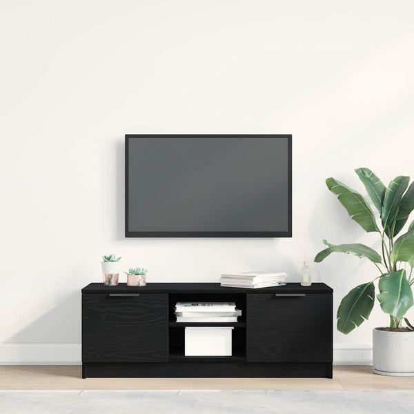 TV-Schrank Schwarz Eichen-Optik 102 cm