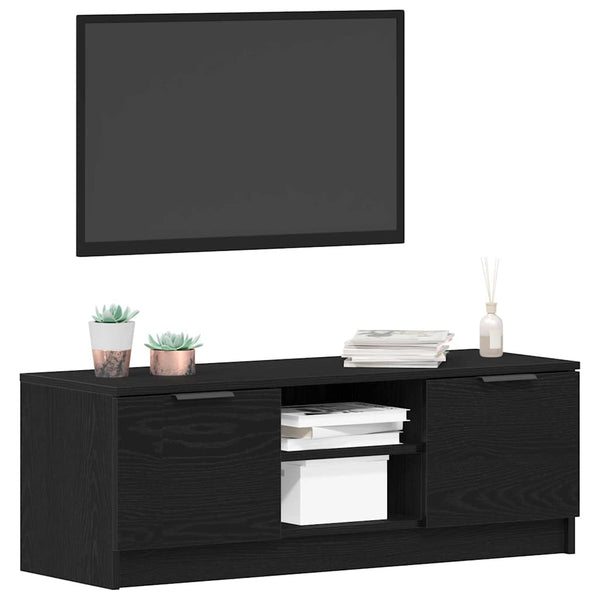 TV-Schrank Schwarz Eichen-Optik 102 cm