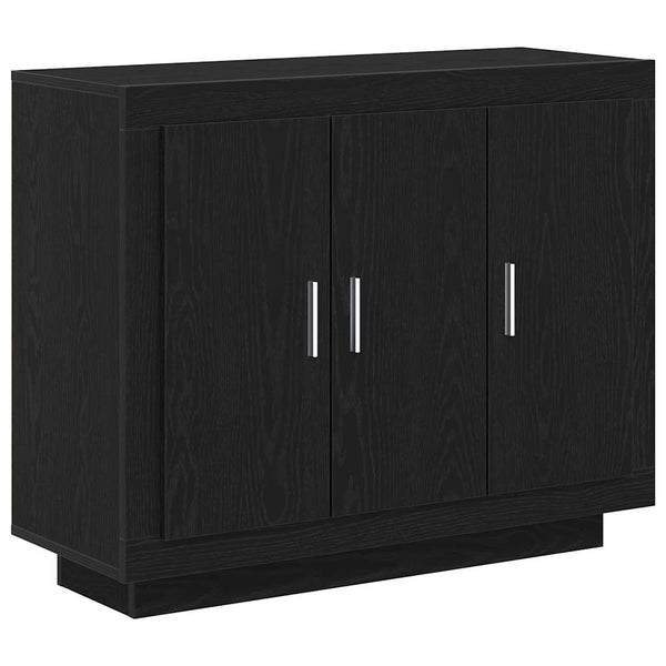 Schwarzes Sideboard Eichen-Optik 92 cm