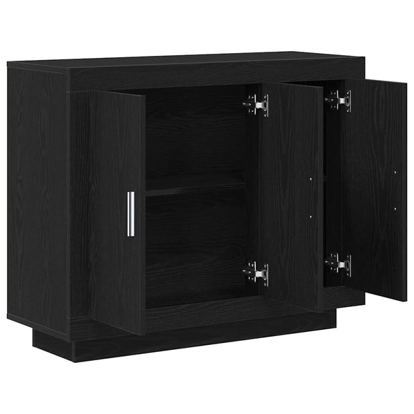 Schwarzes Sideboard Eichen-Optik 92 cm