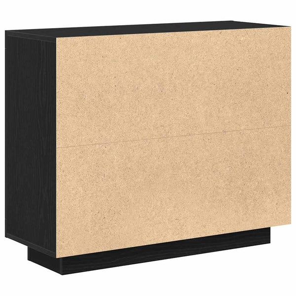 Schwarzes Sideboard Eichen-Optik 92 cm