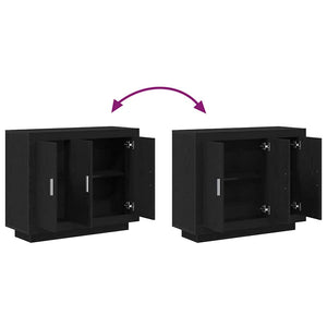 Schwarzes Sideboard Eichen-Optik 92 cm