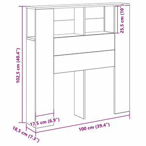 Kopfteil Schrank mit Regal Eichen-Optik