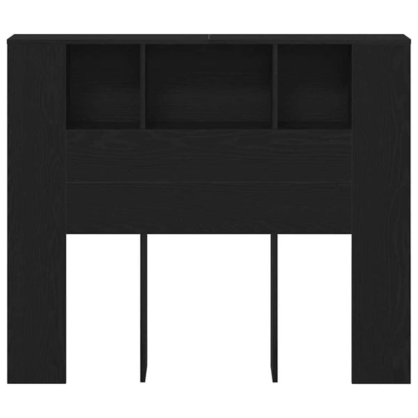 Kopfteil Schrank Schwarz Eichen-Optik 120 cm
