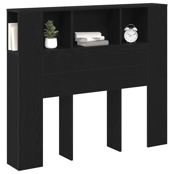 Kopfteil Schrank Schwarz Eichen-Optik 120 cm