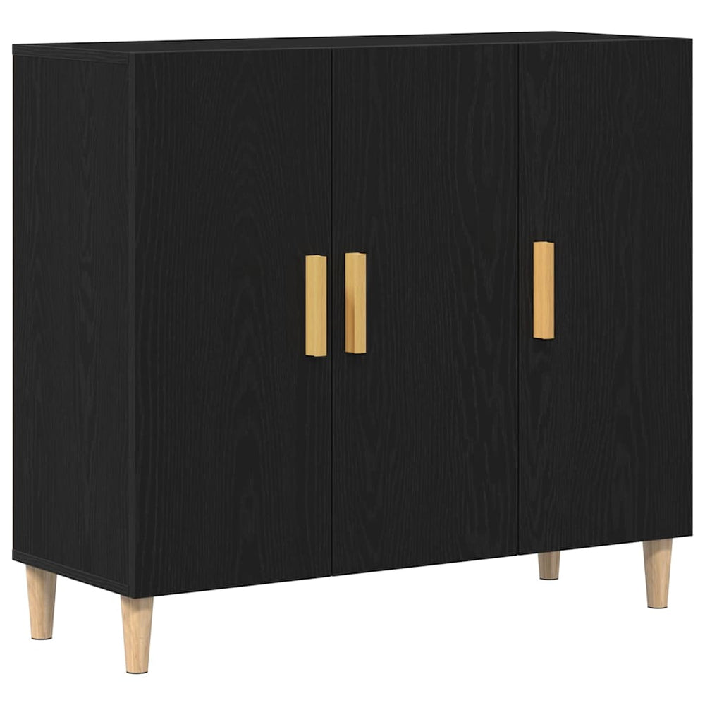 vidaXL Sideboard Black Oak Look 90 x 34 x 80 cm Engineered Wood