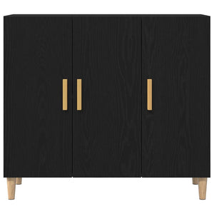 Schwarzes Sideboard in Eichen-Optik, 90 cm