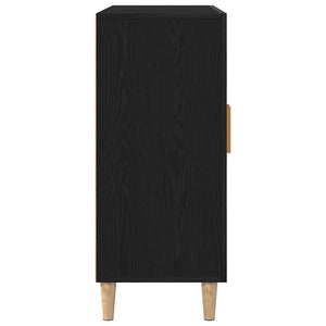 Schwarzes Sideboard in Eichen-Optik, 90 cm