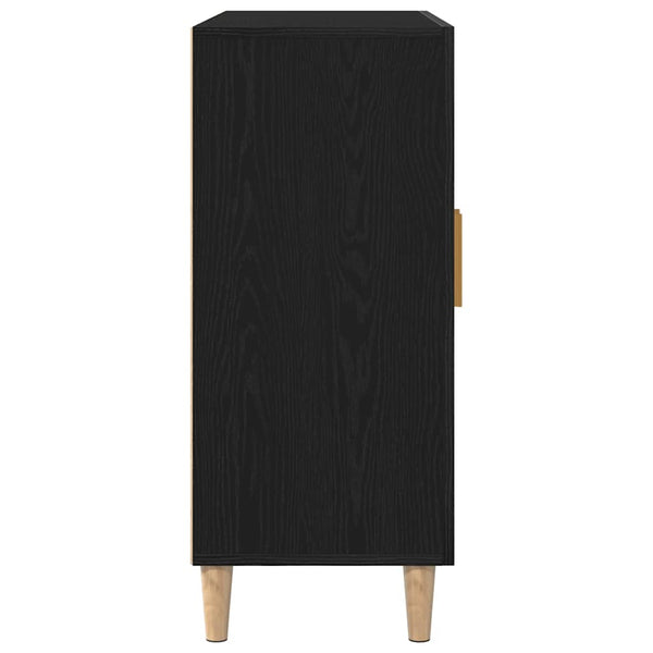 Schwarzes Sideboard in Eichen-Optik, 90 cm